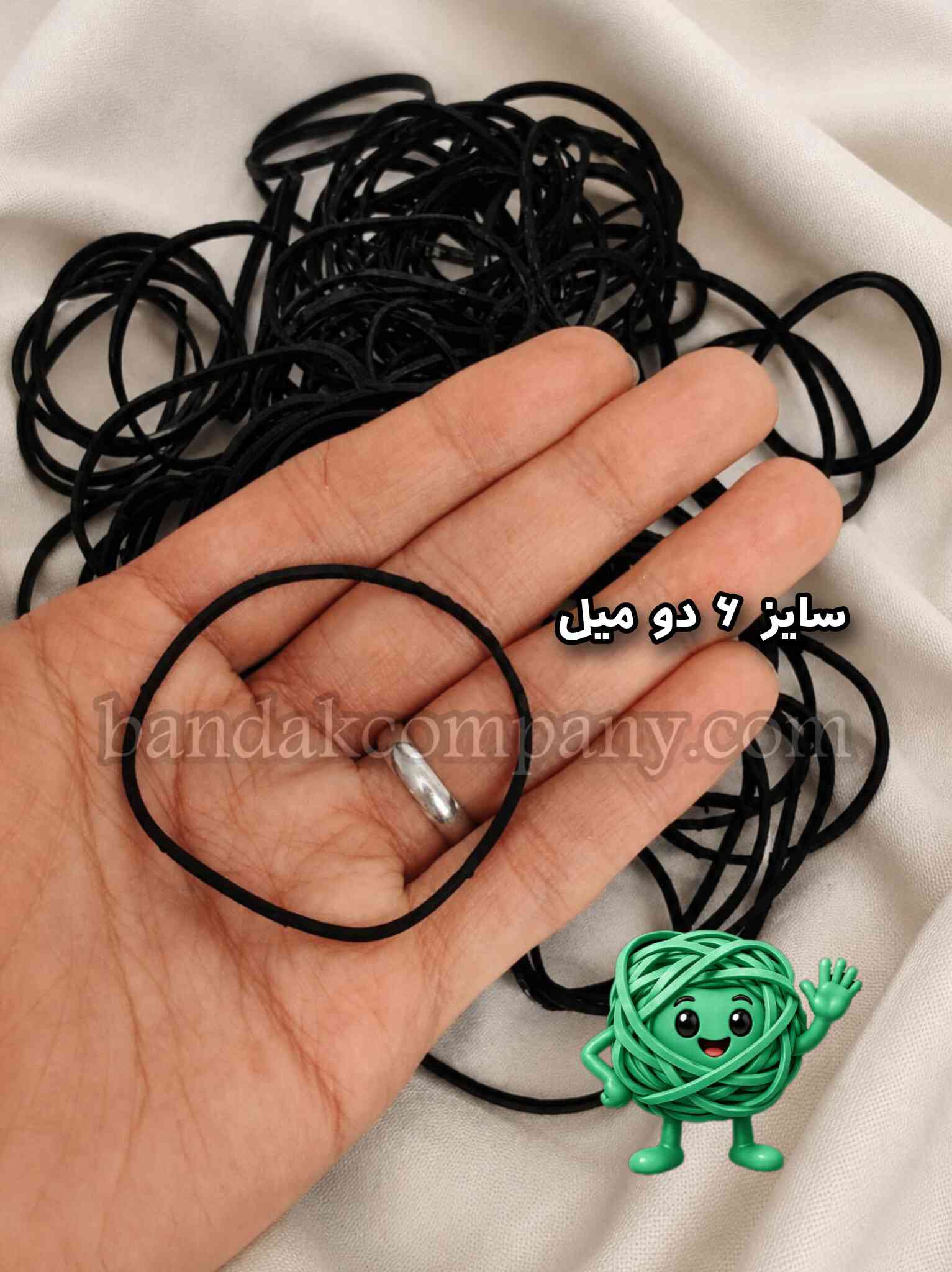 کش حلقه ای مشکی بندک | سایز 6 دومیل | 1000 گرمی