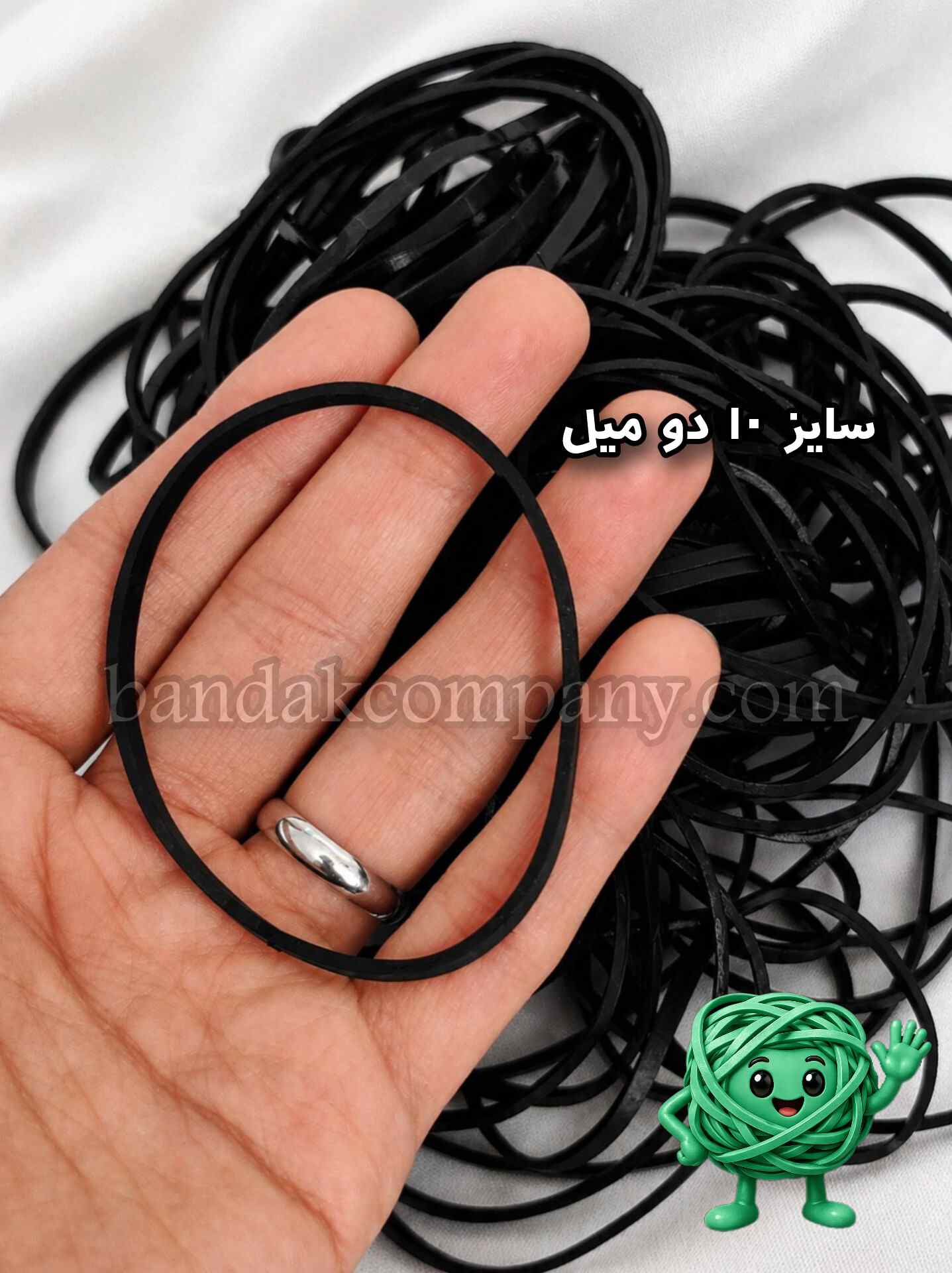 کش حلقه ای مشکی بندک | سایز 10 دومیل | 1000 گرمی